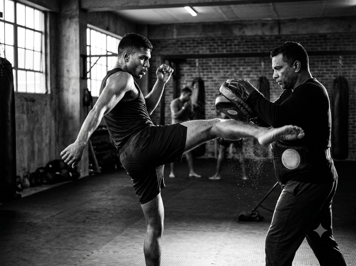 Kickboxing training